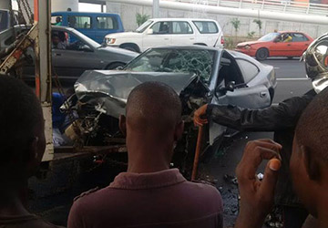 Collision entre deux véhicules sur le pont HKB