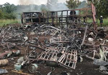 Abidjan –Yakro: explosion de gaz, l’autoroute coupée pendant des heures