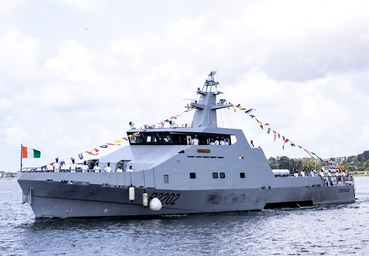 Sécurité maritime : la Côte d’Ivoire dote sa Force Navale d’un nouveau Patrouilleur de type OPV 45